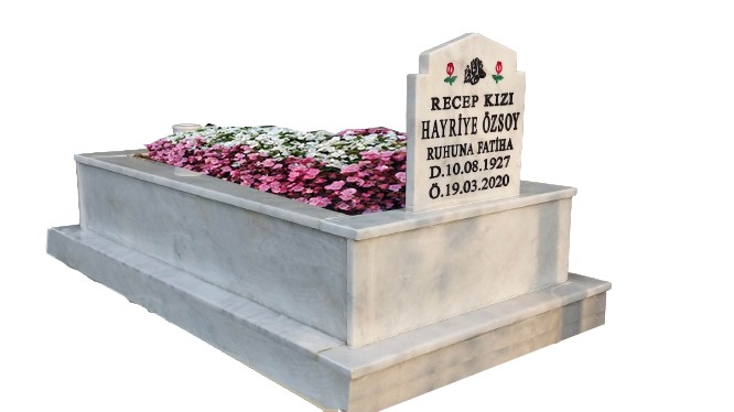 ZM02- Taban Kaplamalı (Geçmeli )Beyaz Mermer Mezar